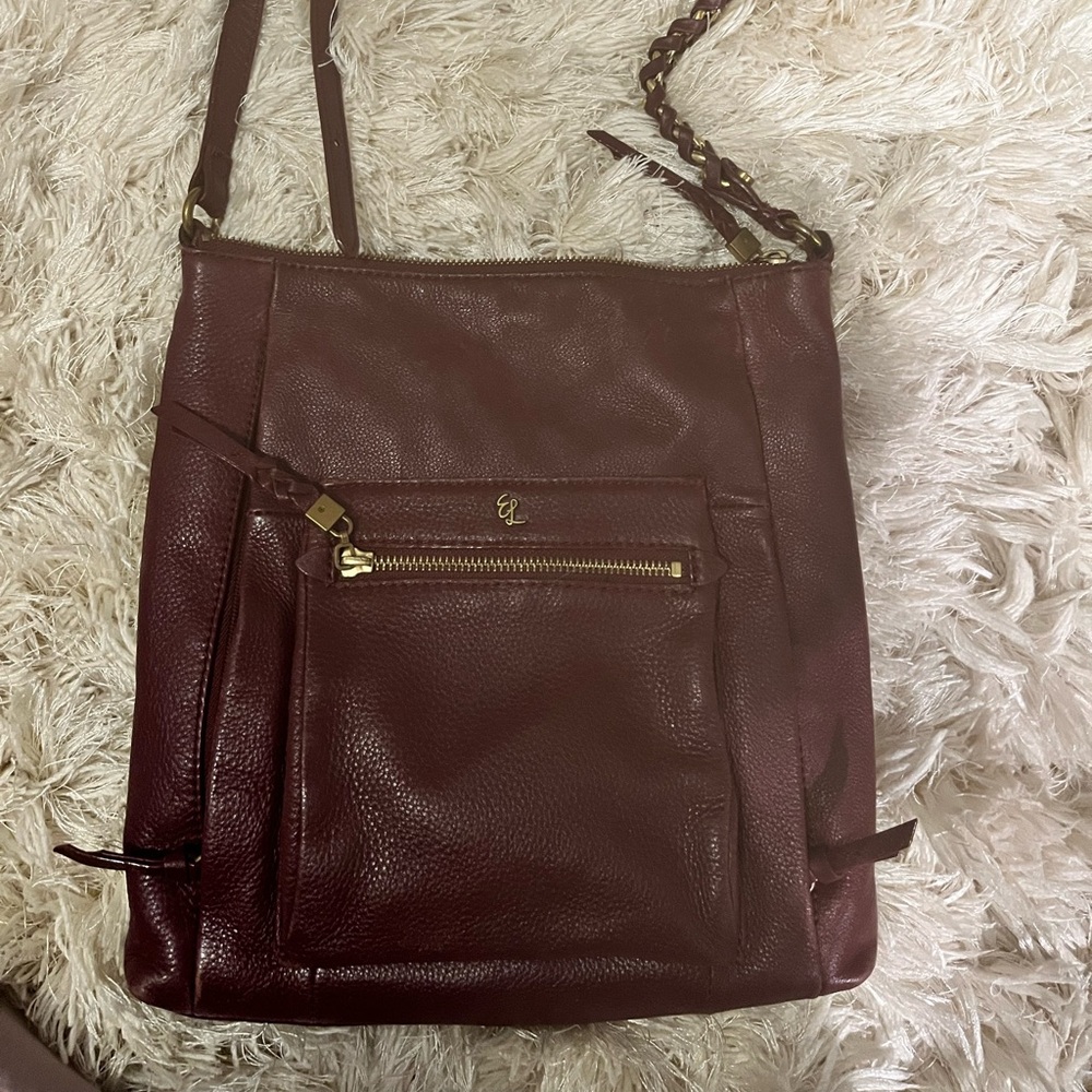 Burgundy Leather Crossbody Bag